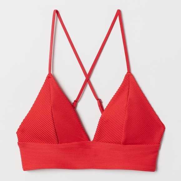 H&M Red Ribbed Bikini Set, size US 4, EUC - Picture 3 of 16